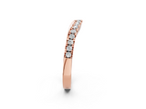 Rose gold Round Diamond Pavé Set Curved Band with Shared Prong Setting_6