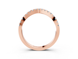 Rose gold Round Diamond Pavé Set Curved Band with Shared Prong Setting_7