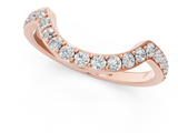 Rose gold Round Diamond Pavé Set Curved Band with U-Prong Setting_5
