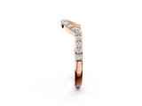 Rose gold Round Diamond Pavé Set Curved Band with U-Prong Setting_6