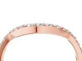 Rose gold Round Diamond Pavé Set Curved Band with U-Prong Setting_8