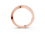 Rose gold Round Diamond Pavé Set Curved Eternity Band_7