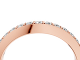 Rose gold Round Diamond Pavé Set Curved Eternity Band_8
