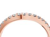 Rose gold Round Diamond Pavé Set Curved Wedding Band_118