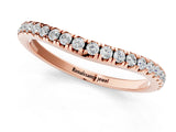 Rose gold Round Diamond Pavé Set Curved White Gold Band_5