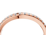 Rose gold Round Diamond Pavé Set Curved White Gold Band_8