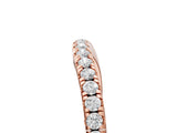 Rose gold Round Diamond Pavé Set Curved White Gold Band_9