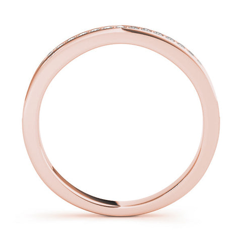 Rose gold Round Diamond Pavé Set Eternity Band with Channel Setting 1