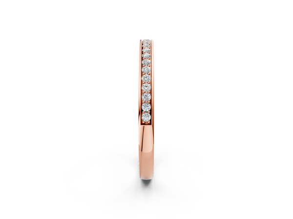 Rose gold Round Diamond Pavé Set Eternity Band with Channel Setting