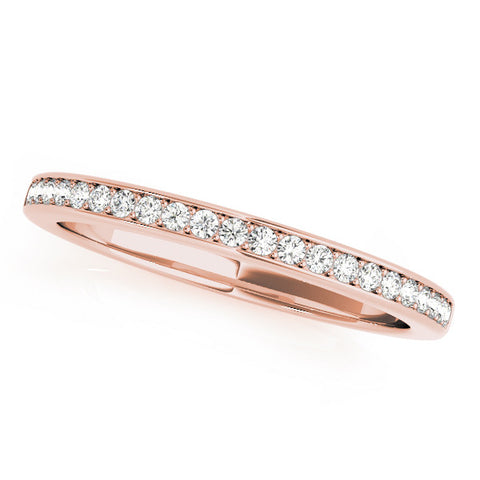 Rose gold Round Diamond Pavé Set Eternity Band with Channel Setting