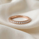 Rose gold Round Diamond Pavé Set Eternity Band with Micro Prong Setting_88