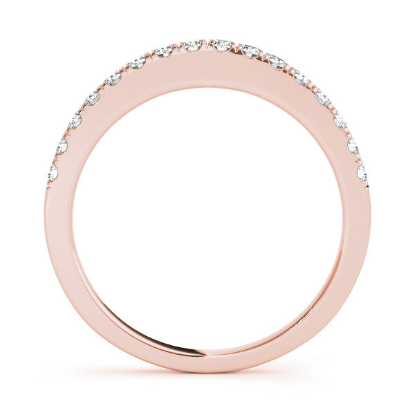 Rose gold Round Diamond Pavé Set Eternity Band with Shared Prong Setting 1