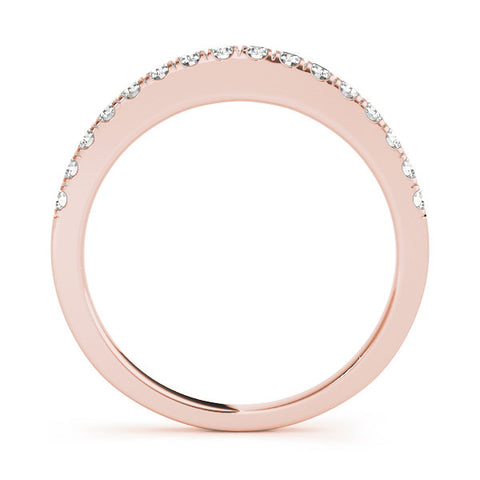 Rose gold Round Diamond Pavé Set Eternity Band with Shared Prong Setting 1