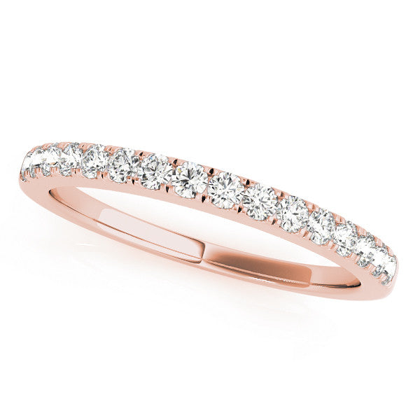 Rose gold Round Diamond Pavé Set Eternity Band with Shared Prong Setting