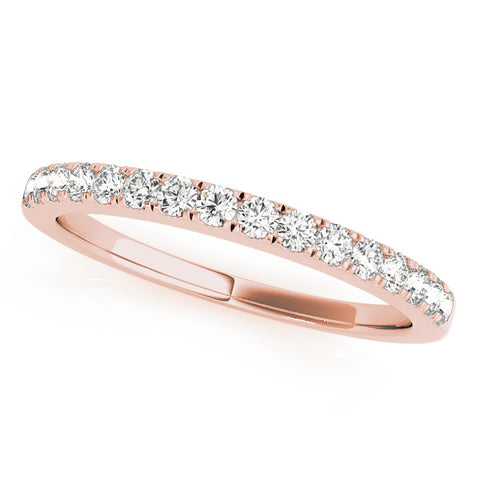 Rose gold Round Diamond Pavé Set Eternity Band with Shared Prong Setting