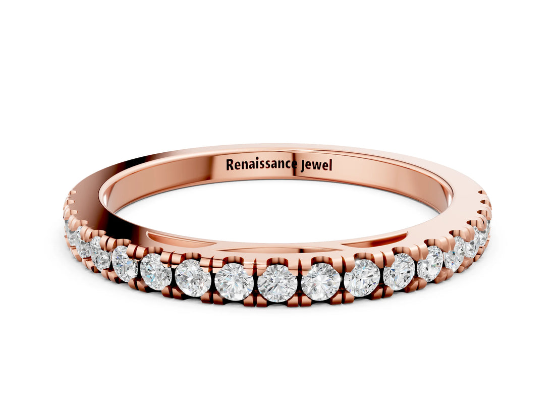 Rose gold Round Diamond Pavé Set Eternity Band_4