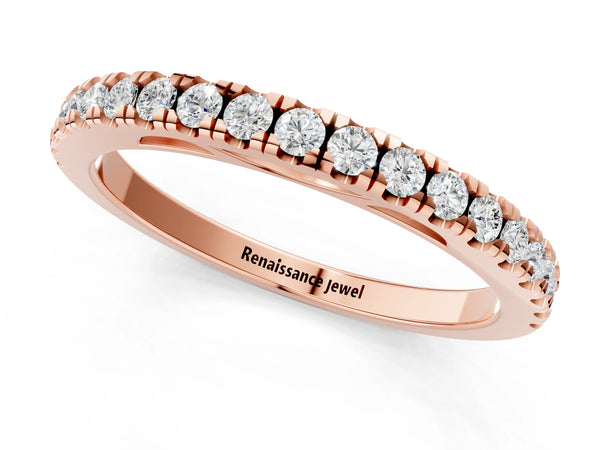 Rose gold Round Diamond Pavé Set Eternity Band