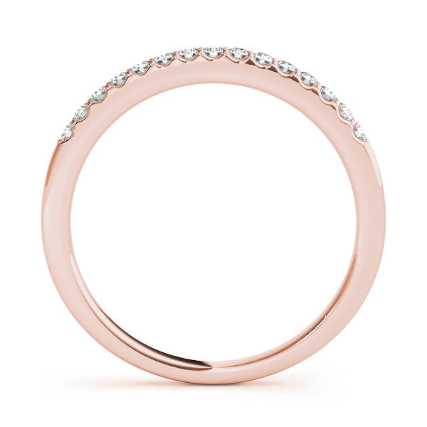 Rose gold Round Diamond Pavé Set Half Eternity Band 1