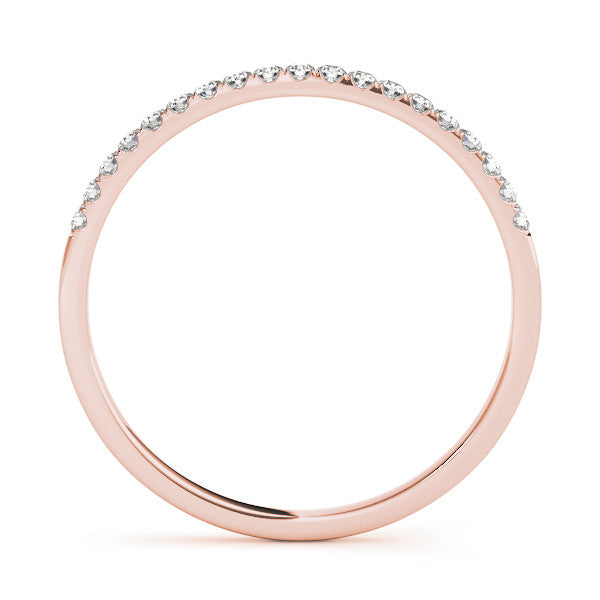 Rose gold Round Diamond Pavé Set Half Eternity Band with Shared Prong Setting 1