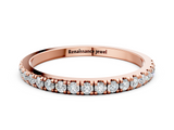 Rose gold Round Diamond Pavé Set Half Eternity Band with Shared Prong Setting_135