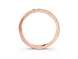 Rose gold Round Diamond Pavé Set Half Eternity Band with Shared Prong Setting_138