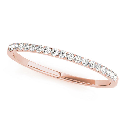 Rose gold Round Diamond Pavé Set Half Eternity Band with Shared Prong Setting