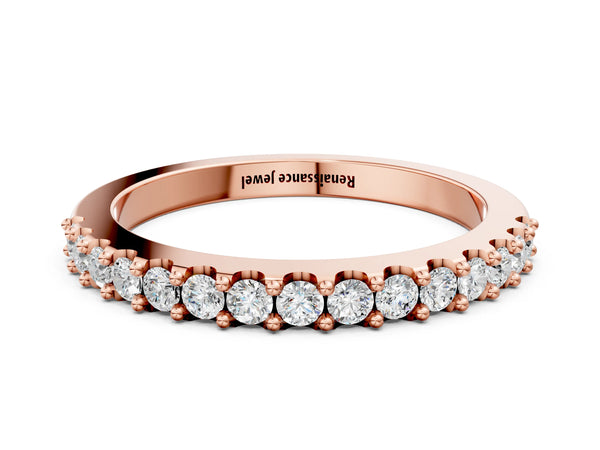 Rose gold Round Diamond Pavé Set Half Eternity Band
