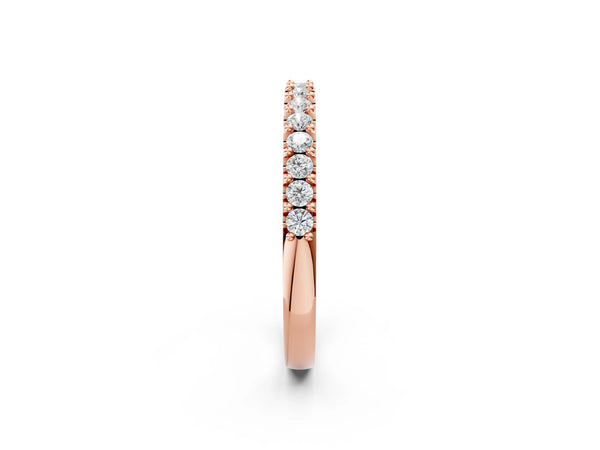 Rose gold Round Diamond Pavé Set Half Eternity Band