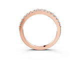 Rose gold Round Diamond Pavé Set Half Eternity Band_7