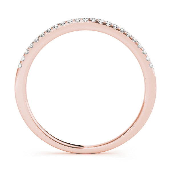 Rose gold Round Diamond Pavé Set Slim Band with Micro Prong Setting 1