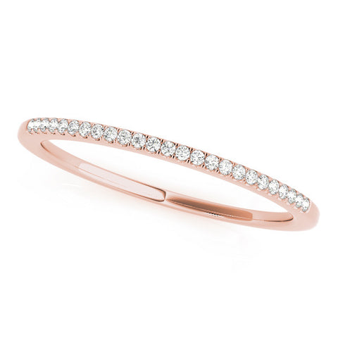 Rose gold Round Diamond Pavé Set Slim Band with Shared Prong Setting