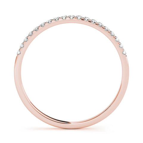 Rose gold Round Diamond Pavé Set Thin Band 1