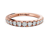 Rose gold Round Diamond Pavé Set White Gold Eternity Band_2