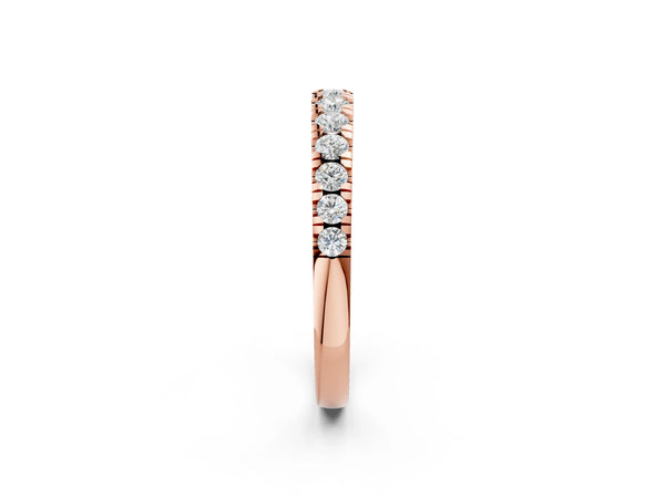 Rose gold Round Diamond Pavé Set White Gold Eternity Band