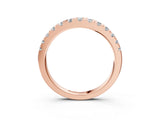 Rose gold Round Diamond Pavé Set White Gold Eternity Band_5