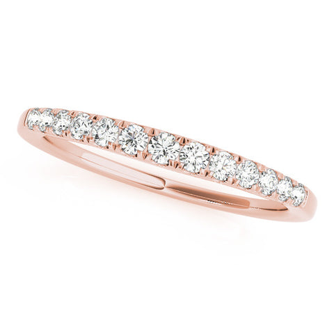Rose gold Round Diamond Pavé Set White Gold Eternity Band