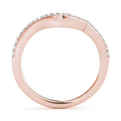 Rose gold Round Diamond Pavé Twist Band with Shared Prong Setting 1