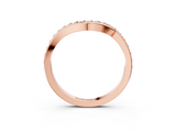 Rose gold Round Diamond Pavé Twist Band with Shared Prong Setting_7