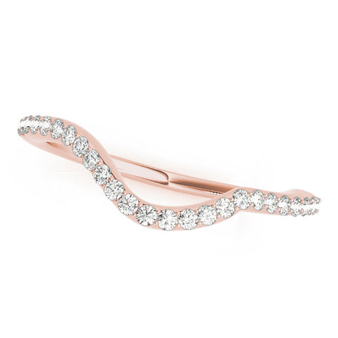 Rose gold Round Diamond Pavé Twist Band with Shared Prong Setting