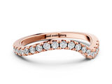 Rose gold Round Diamond Pavé Twist Band with U-Prong Setting