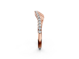 Rose gold Round Diamond Pavé Twist Band with U-Prong Setting_2