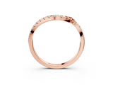 Rose gold Round Diamond Pavé V-Shaped Contour Band with Shared Prong Setting_7