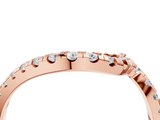 Rose gold Round Diamond Pavé V-Shaped Contour Band with Shared Prong Setting_8