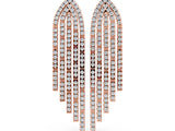 Rose gold Round Diamond Pavé Waterfall Drop Earrings