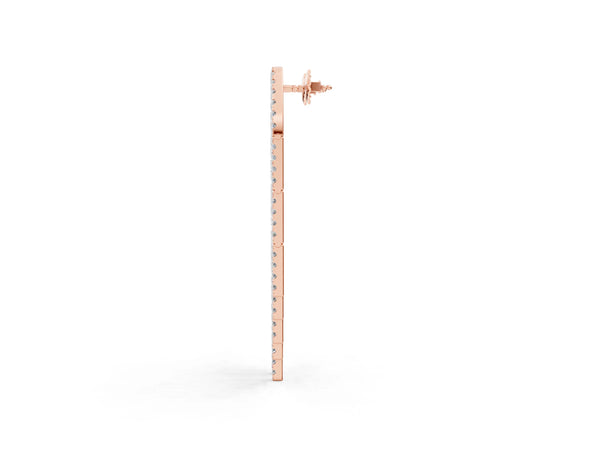 Rose gold Round Diamond Pavé Waterfall Drop Earrings