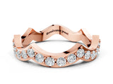 Rose gold Round Diamond Pavé Zigzag Eternity Band_4