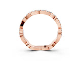 Rose gold Round Diamond Pavé Zigzag Eternity Band_7