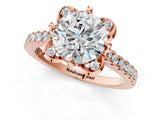 Rose gold Round Diamond Pave Band with Floral Prong Setting_38