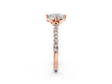 Rose gold Round Diamond Pave Band with Floral Prong Setting_39