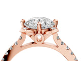 Rose gold Round Diamond Pave Band with Floral Prong Setting_41